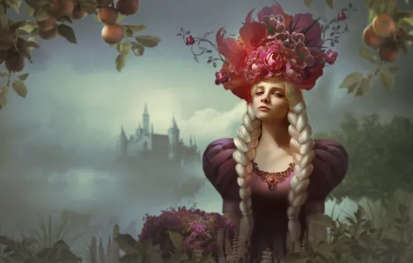 Woman, castle, blonde