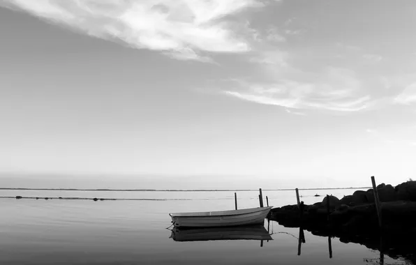 The sky, water, photo, boat, landscapes, boats, the Wallpapers
