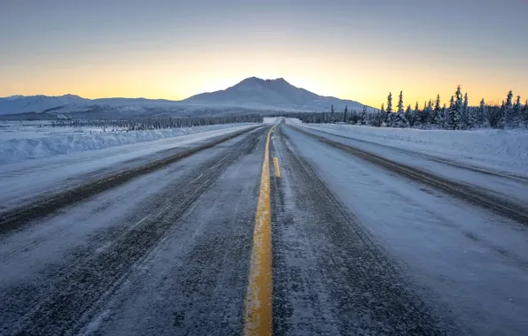Picture road, snow, winter