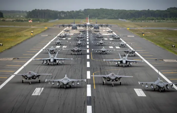 EA-18G Growler, F-35A Lightning II, Elephant Walk, F-16CM Fighting Falcon, MC-130J Commando II, C-12 Huron, …