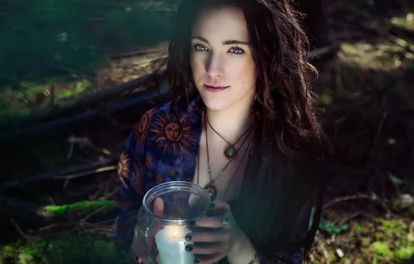 Girl, candle, Lisa