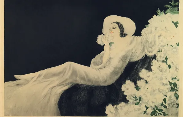 1937, Louis Icart, Flowers of love