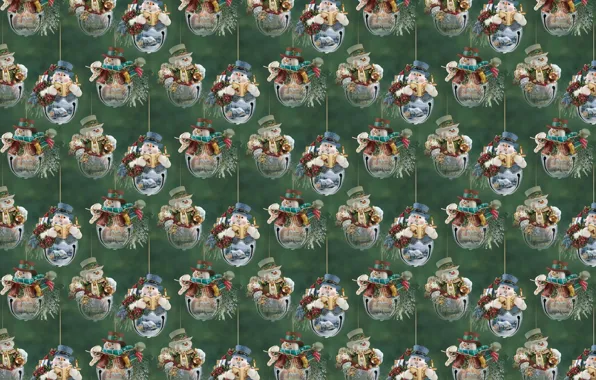 Background, holiday, texture, New year, snowman, bells
