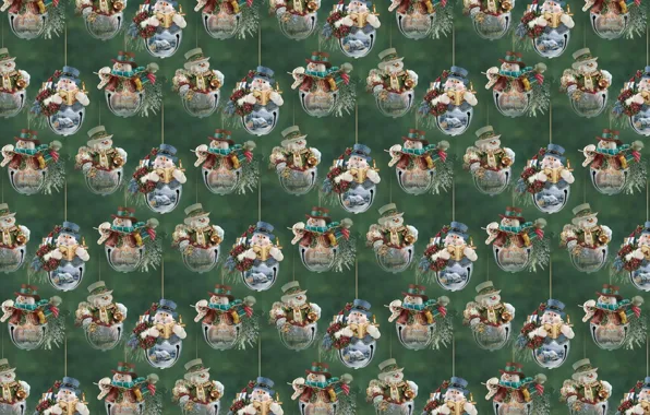 Picture background, holiday, texture, New year, snowman, bells