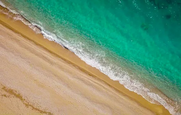 Water, transparency, nature, coast, Greece, sandy beach, The Ionian sea, deserted beach