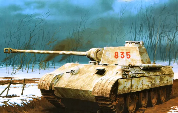 Figure, Panther, tank, the Germans, the Wehrmacht, average, PzKpfw V, Wrobel