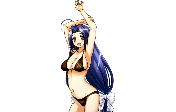 Girl, sexy, cleavage, long hair, boobs, sexy girl, blush, anime