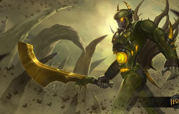 Picture sword, armor, Heroes of Newerth, Abaddon, moba, Accursed, Lord of Locusts