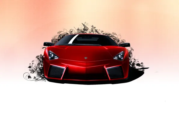 Picture face, Lamborghini Reventon, red, evil