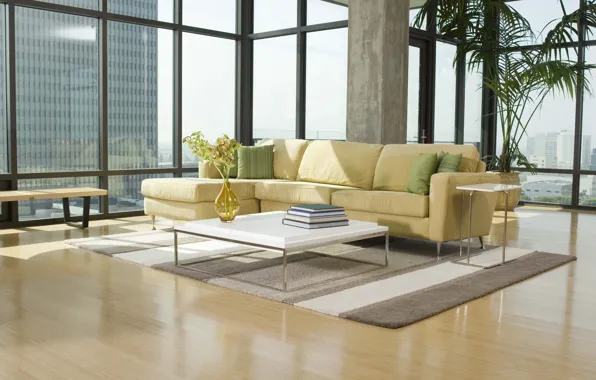 Design, the city, style, interior, penthouse, living room, megapolis