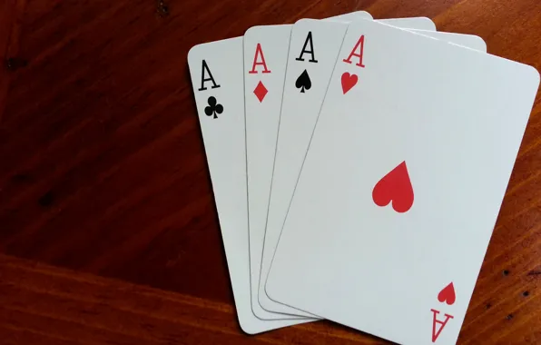 Picture card, deck, 4 aces