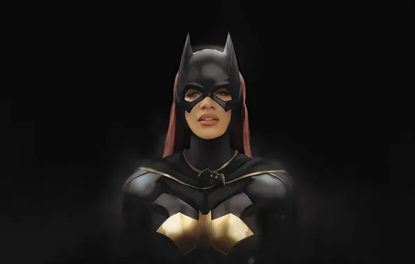 Picture girl, the dark background, mask, art, Batgirl, Leslie Grace, As Batgirl