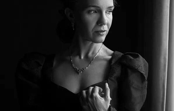 Model, portrait, black and white, Maxim Salikhov