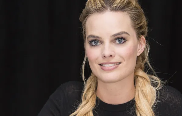 Picture girl, face, smile, portrait, makeup, Margot Robbie, Margot Robbie