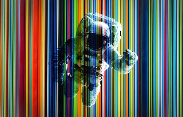 Line, strip, colored, costume, astronaut