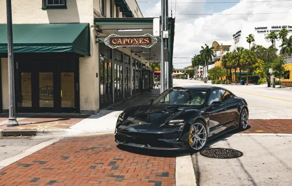 Picture Porsche, Black, Turbo S, VAG, Taycan