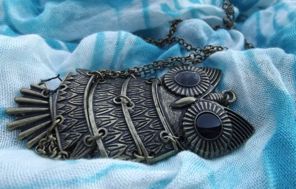 Picture owl, pendant, decoration, chain