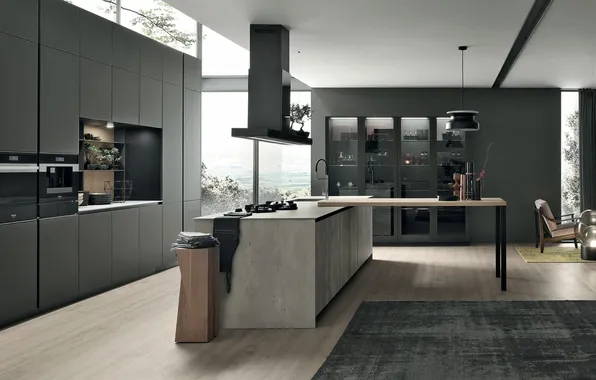 Style, Villa, interior, Italy, kitchen, dining room, dining area, Italian design
