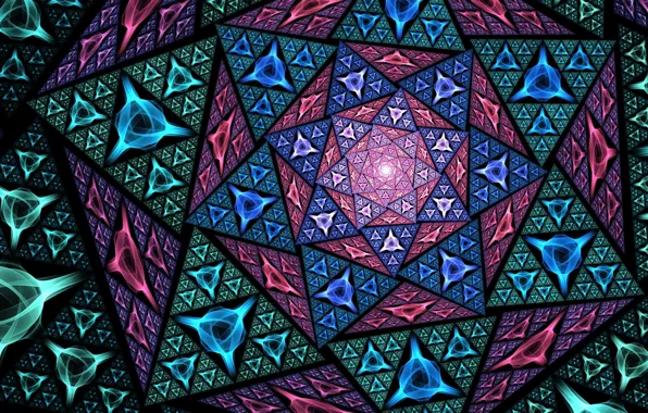 Flower, pattern, triangles