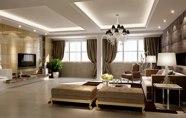 Picture design, house, style, room, Villa, interior, living room