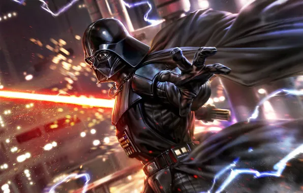 Star Wars, Sword, Helmet, Zipper, Darth Vader, Power, Art, Lightsaber