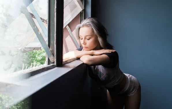 Girl, face, pose, panties