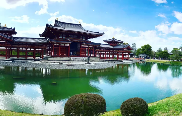Pond, Park, Japan, temple, Japan, Uji, Uji, The byodo-in temple