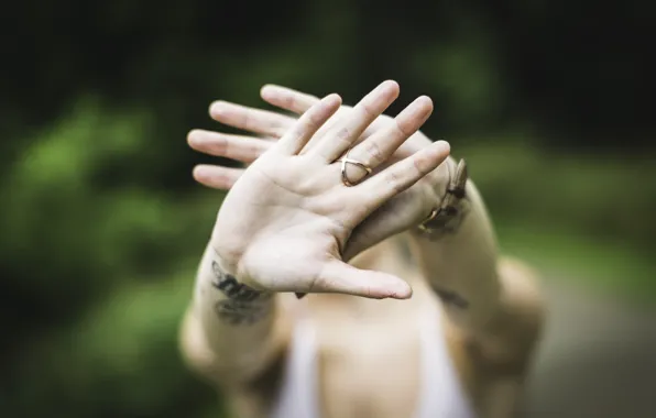 Picture hands, ring, tattoo, tattoo, palm