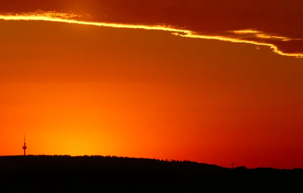 Sunset, evening, sun, sundown