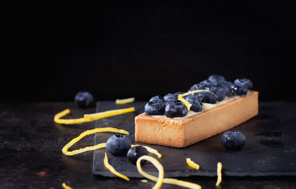 Blueberries, cake, cream, dessert, peel, Natasha Breen, lemon