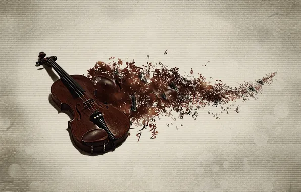Picture notes, music, background, violin, trail, musical instrument