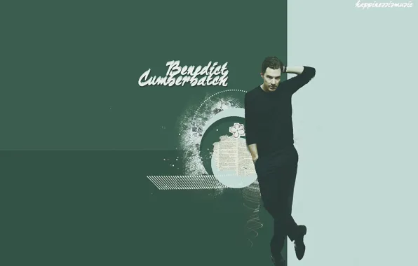 Blue background, Benedict Cumberbatch, Benedict Cumberbatch, British actor, by happinessismusic
