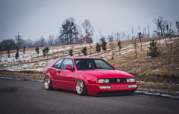 Tuning, volkswagen, red, drives, style, stance, clean, volkswagen corrado