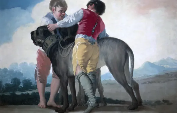 Picture picture, genre, Francisco Goya, Children with Dogs