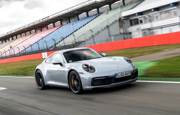 Picture coupe, 911, Porsche, roadside, tribune, Carrera 4S, 992, 2019