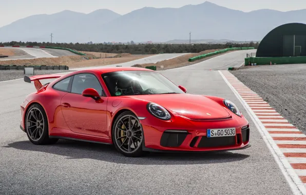 Picture car, Porsche, red, Porsche 911 GT3