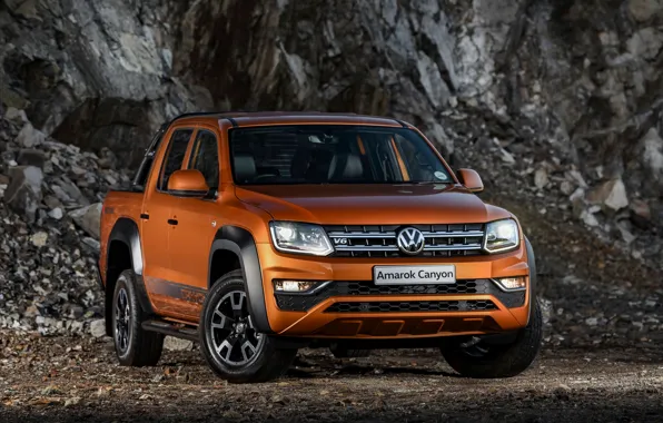 Volkswagen, pickup, Amarok, Canyon, 2019, at the rock