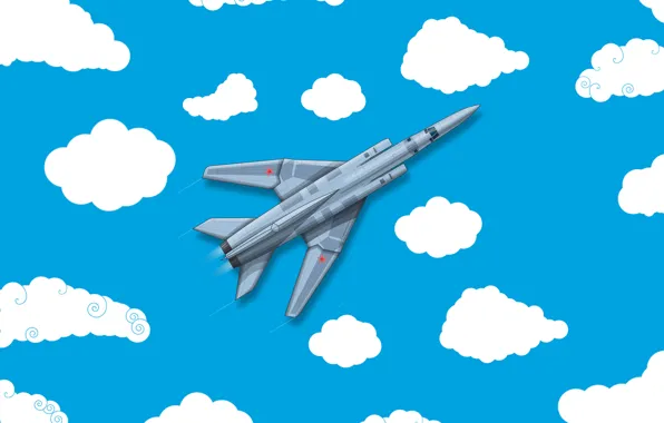 Clouds, Minimalism, The plane, Fighter, Russia, Art, The view from the top, The Russian air …