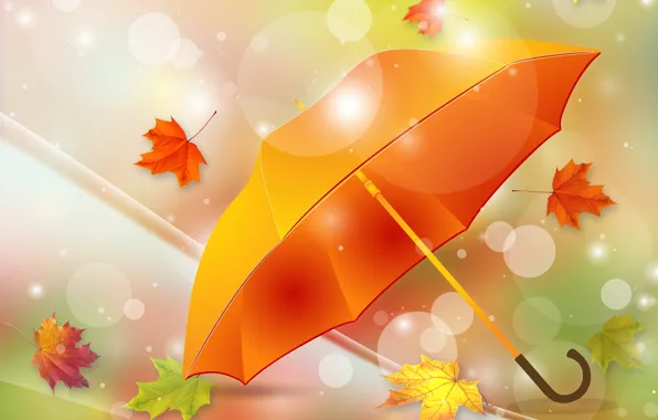 Picture autumn, leaves, umbrella