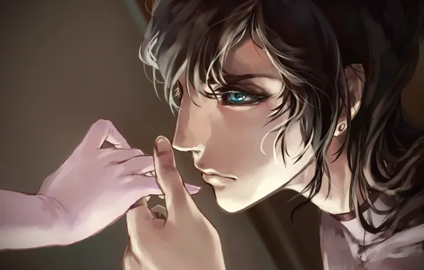 Hand, anime, art, guy