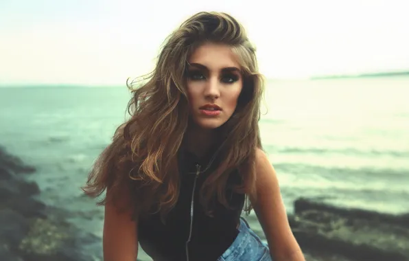 Look, girl, face, background, model, hair, lips