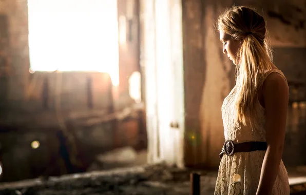 Girl, light, background