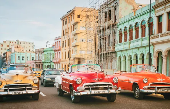 Retro, street, Cuba, Cuba, Havana, Havana