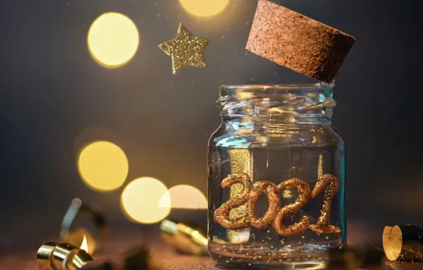 Picture holiday, star, new year, Bank, bokeh, 2021