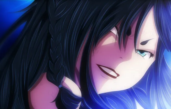 Picture eyes, girl, face, anger, anime, art, fairy tail, tale of fairy tail
