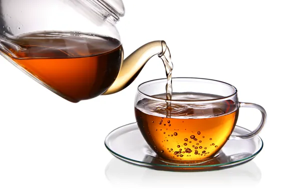 Picture bubbles, tea, Cup, drink, saucer, teapot