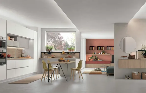 Style, Villa, interior, Italy, kitchen, dining room, dining area, Italian design