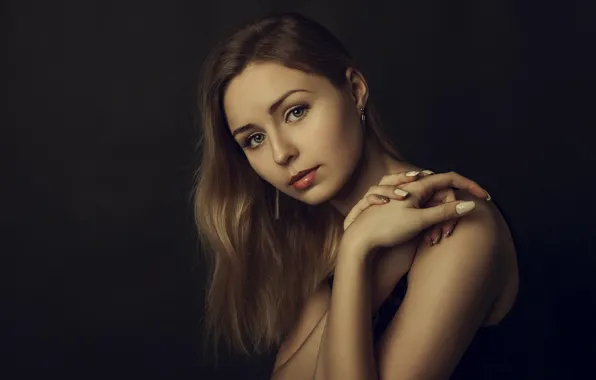 Look, girl, portrait, Yuri Egoroff