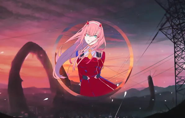 Wallpaper Anime, Anime, Darling in the FranXX, Cute in France, Zero Two,  Anime Girl, Anime Devshuka for mobile and desktop, section сёнэн,  resolution 3500x1750 - download