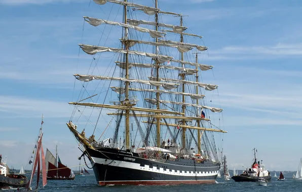 Photo, ship, Kruzenshtern, sailing, Kruzenstern